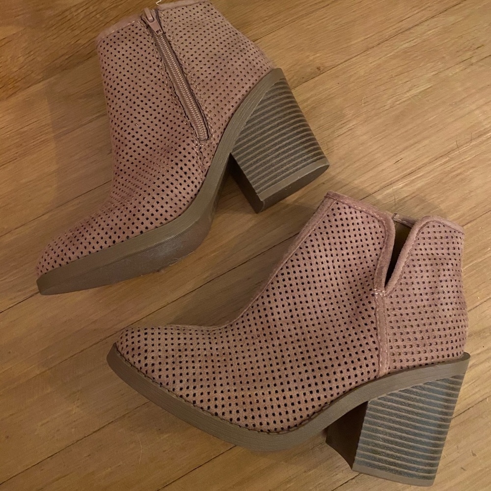 Taupe colored booties
